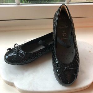 Geox Black Patent Quilted Leather Ballet Slipper